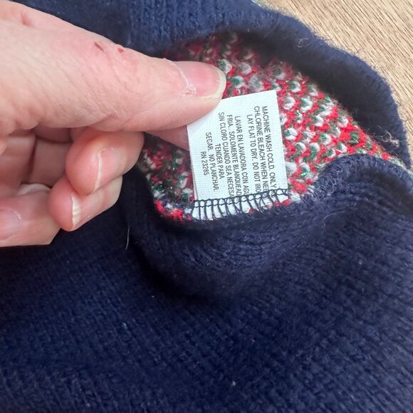 Vintage NutCracker Christmas Cardigan Sweater Bell Tree Swan Navy Women’s Size M - Picture 4 of 5